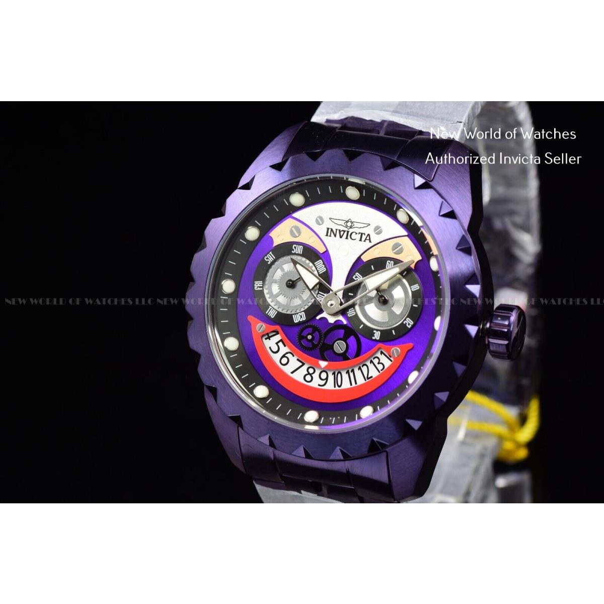 Invicta Men 50mm Specialty Purple Black Dial Joker Face Chronograph Watch 43208
