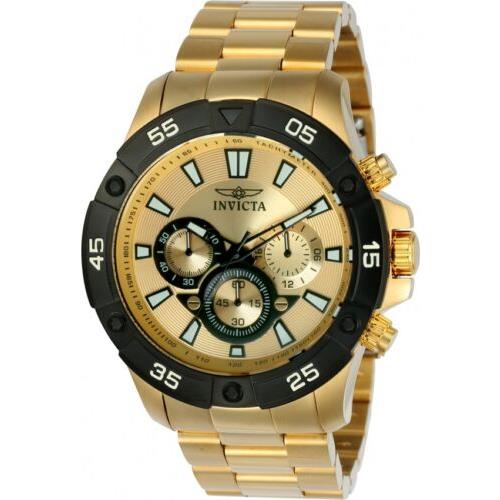 Invicta 22789 Men`s Pro Diver Quartz Golden Stainless Steel Casual Wrist Watch