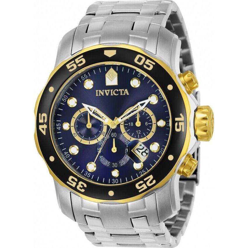 Invicta Men`s Pro Diver Scuba Blue Dial Chronograph Water Resistant Watch 80041