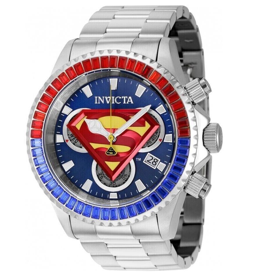 Invicta watch Superman Limited Edition - Blue Dial, Silver Band