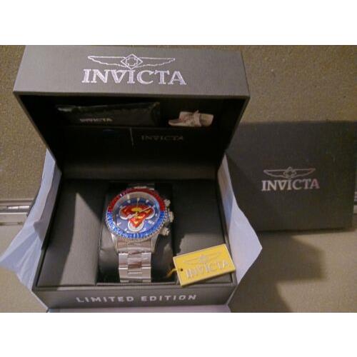 Invicta watch Superman Limited Edition - Blue Dial, Silver Band
