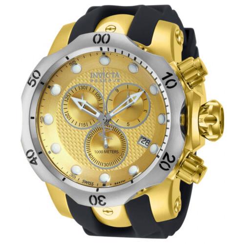 Invicta Men`s Venom Analog Display Swiss Quartz Black Watch 16151