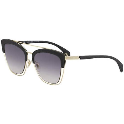 Police Sparkle-6 SPL618 SPL/618 0300 Black Glitter Square Sunglasses 54mm