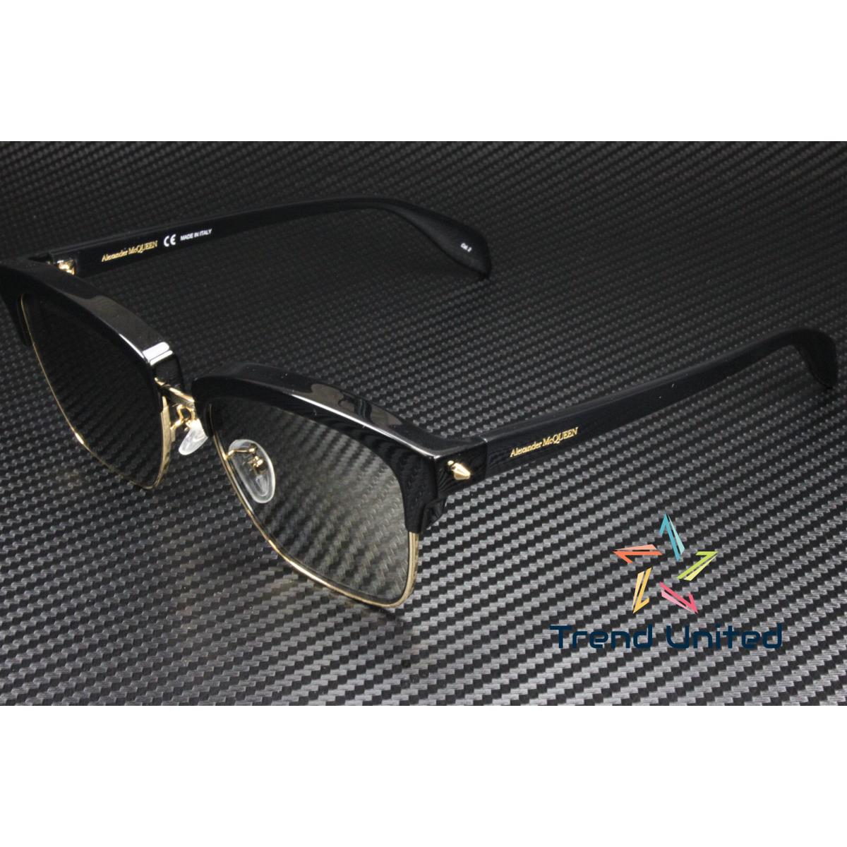 Alexander Mcqueen AM0297S 002 Square Gold Shiny Grey 54 mm Men`s Sunglasses