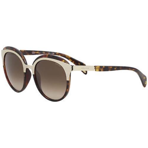 Police Women`s SPL499 SPL/499 08FF Tortoise/gold Fashion Cat Eye Sunglasses 53mm - Frame: Brown, Lens: Brown