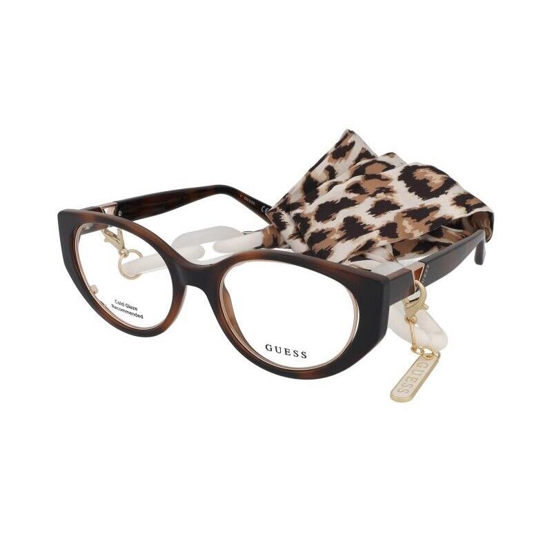 Guess GU2885 053 Cat Eye Blonde Havana Eyeglasses 52-20-140