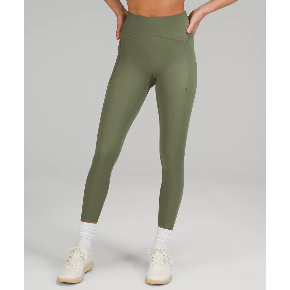 Lululemon Power Thru High Rise Tight 25 Retail Green Twill