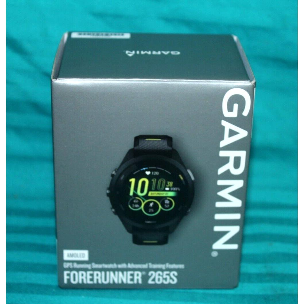 Garmin Forerunner 265S Gps Watch Black/amp Yellow 010-02810-03