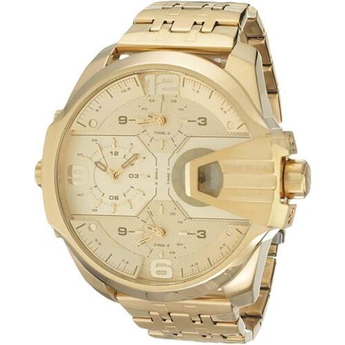 Diesel Uber Chief Men`s Gold Tone Stainless Multi Time Watch DZ7447