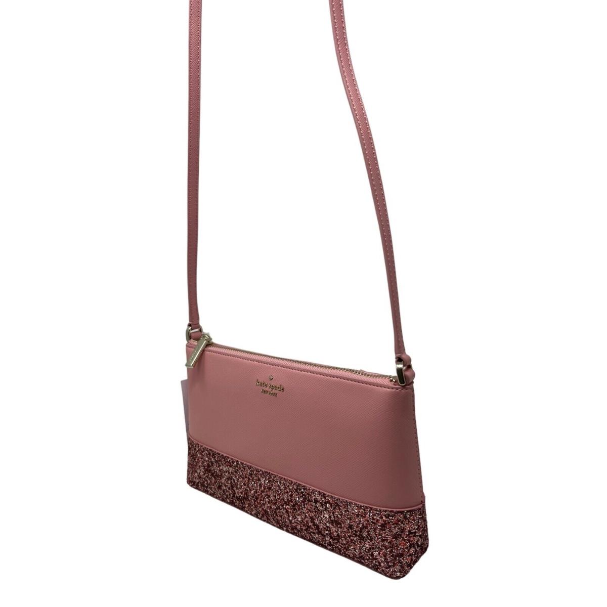 Kate Spade Flash Glitter Fabric Crossbody Bag K8711 Pink