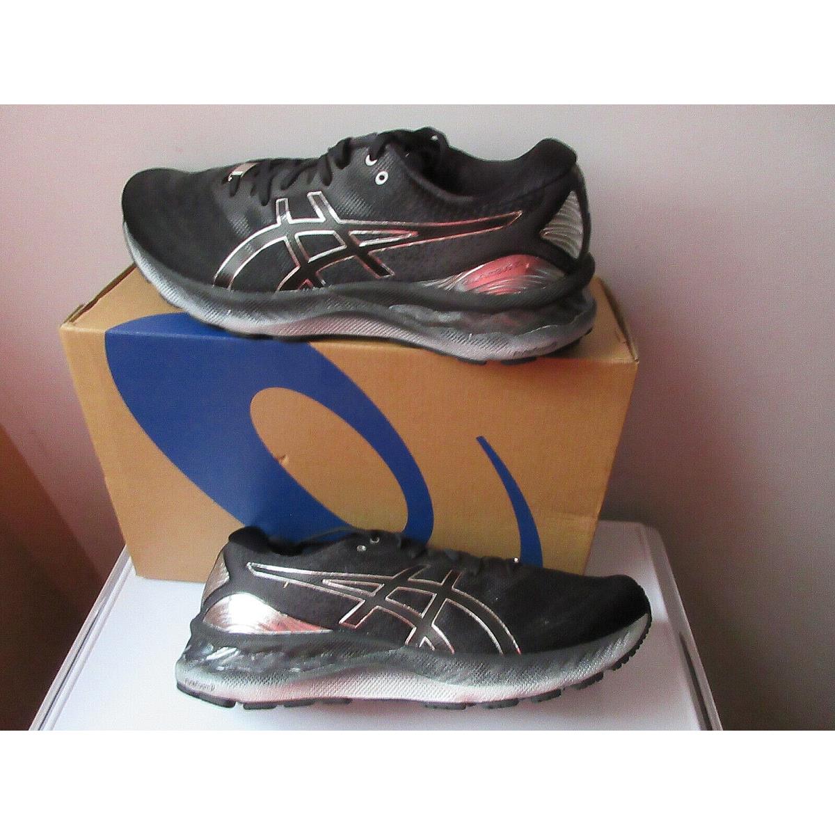 9 Asics Men`s Gel-nimbus 23 Platinum Black Silver Shoes 1011B156-001 Size 9