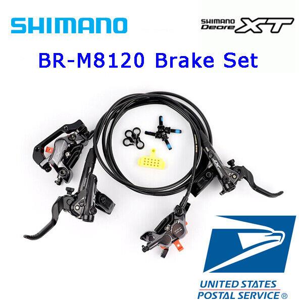 Shimano Deore XT BR-M8120 BL-M8100 4-Piston Hydraulic Brake Set F+r Resin Metal