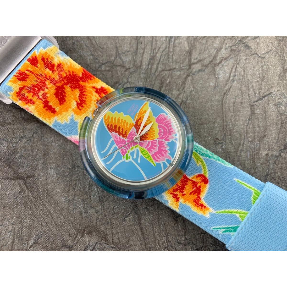 Swatch Originals Pop Midi Watch PMK112 Fleurs D Ete Nos W/ Box/paper/tag 1996