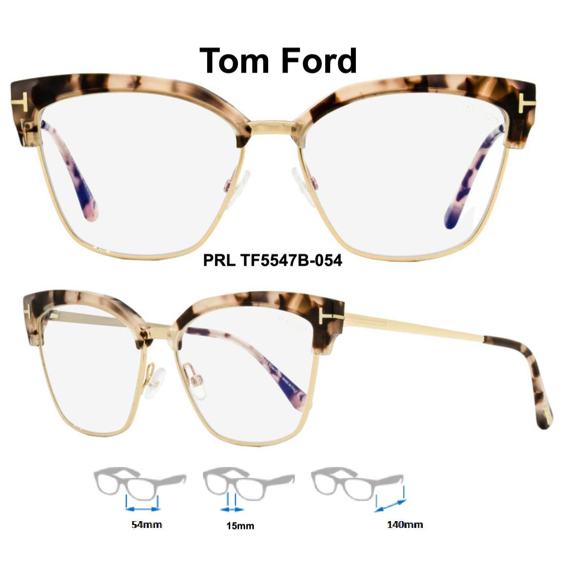 Tom Ford TF 5547-B Eyeglass Frames Blue Block FT 5547-B TF5547-B 054 (Light Havana)