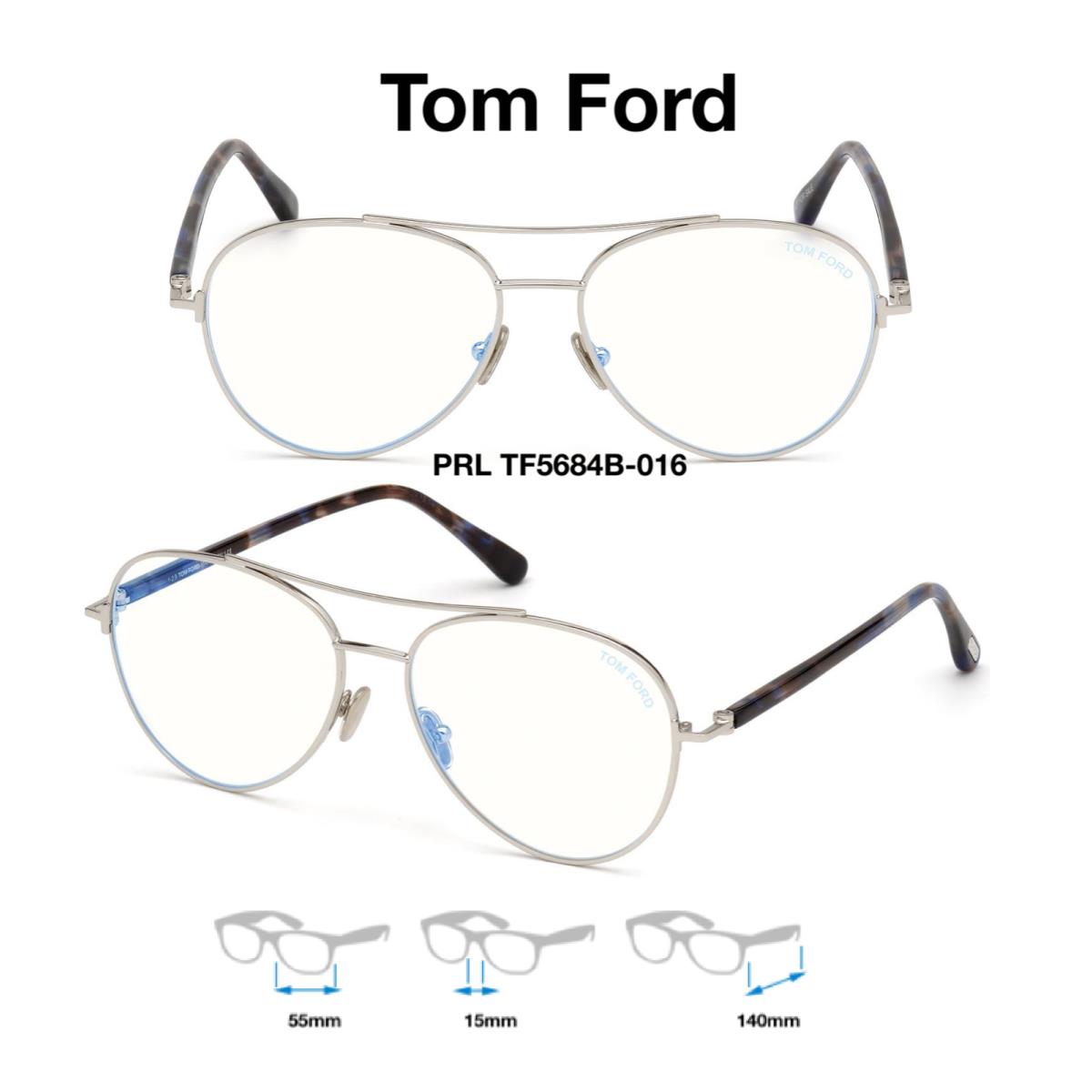 Tom Ford TF 5684-B Eyeglass Frames Unisex FT 5684-B TF5684-B 016 (Silver)