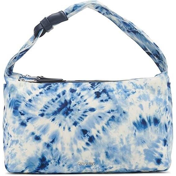 Calvin Klein Gracie Hobo Tote Triple Zip Tie Dye Zipper Medium Blue Serenity