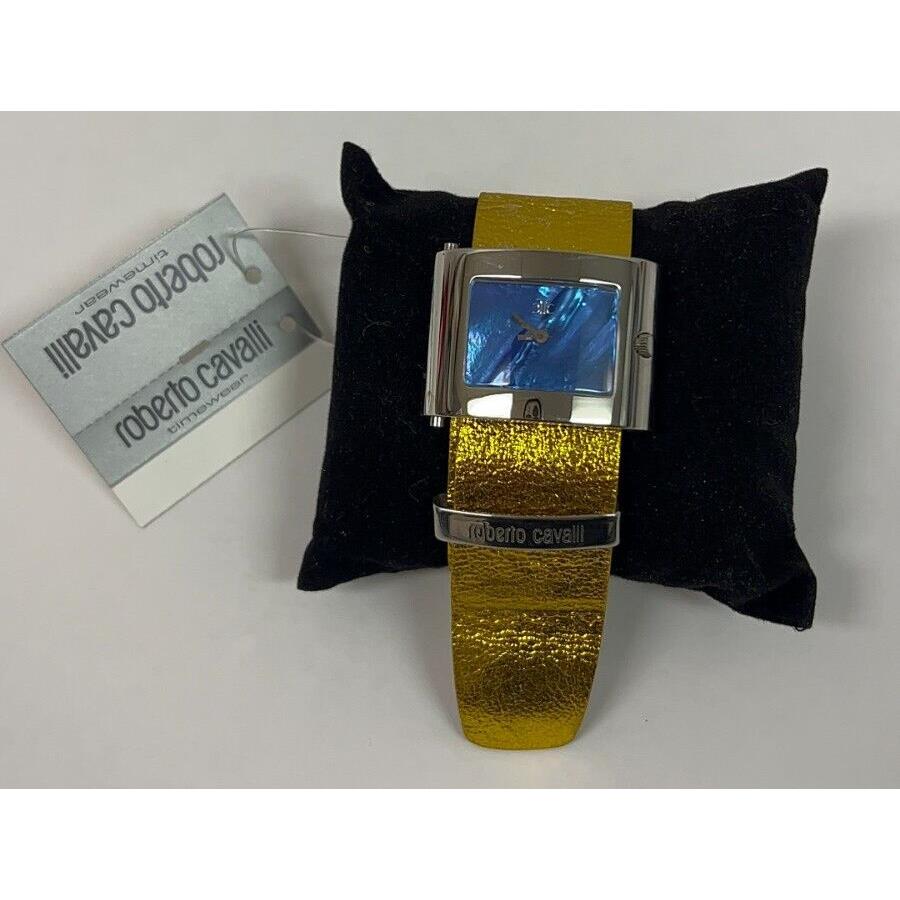 Roberto Cavalli `molla` Gold Leather Watch