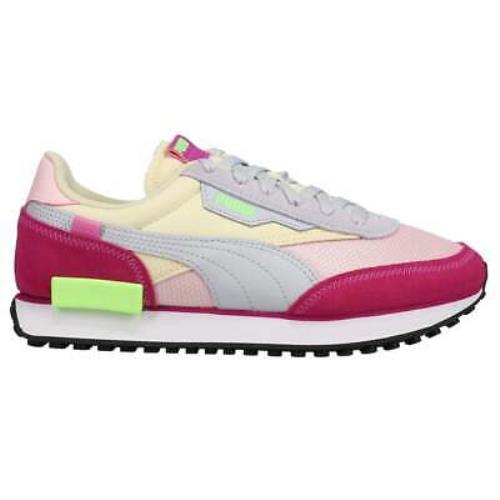 Puma Future Rider Soft Lace Up Womens Grey Pink Sneakers Casual Shoes 381141-0