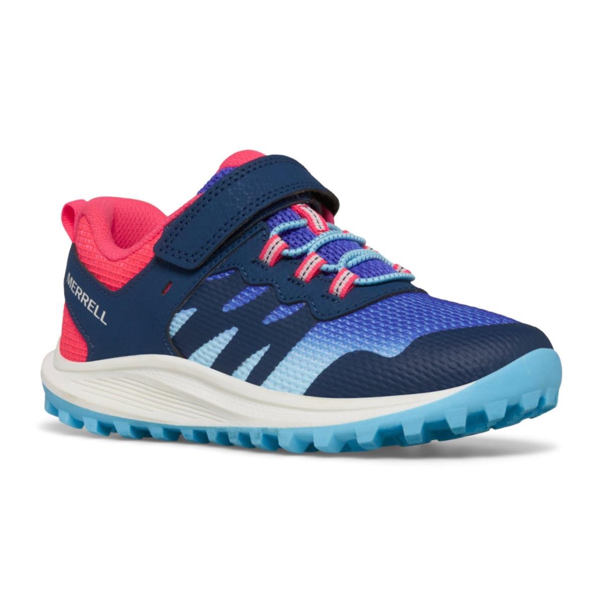 Girl`s Sneakers Athletic Shoes Merrell Kids Nova 3 Little Kid/big Kid Blue/Navy/Fuhsia