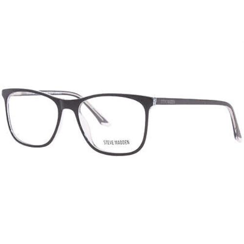 Steve Madden Rayne Eyeglasses Frame Men`s Black Laminate Full Rim Square 54mm