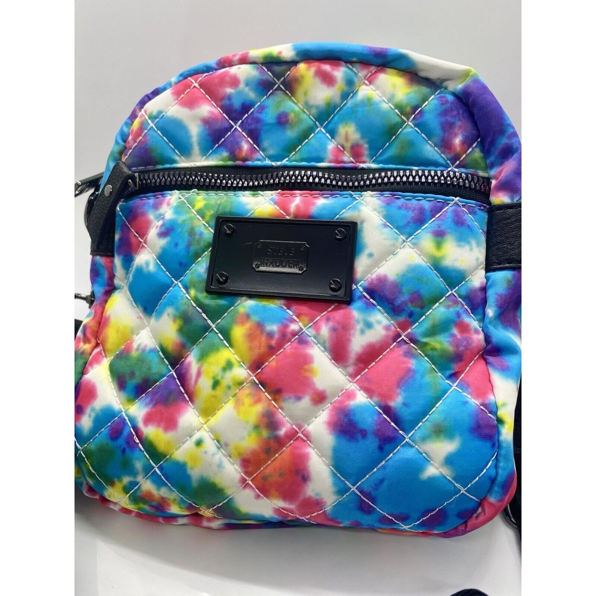 Steve Madden Tie Dye Bright Multi Color Nylon Quilted Crossbody Bag