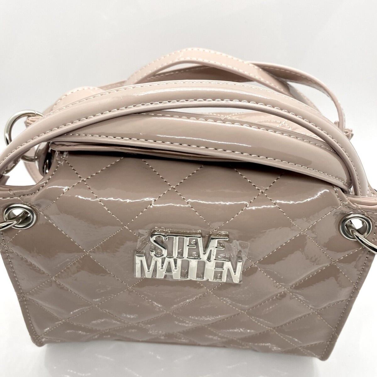 Steve Madden Small Patent Leather Quilted Box Crossbody Bag Purse Pink