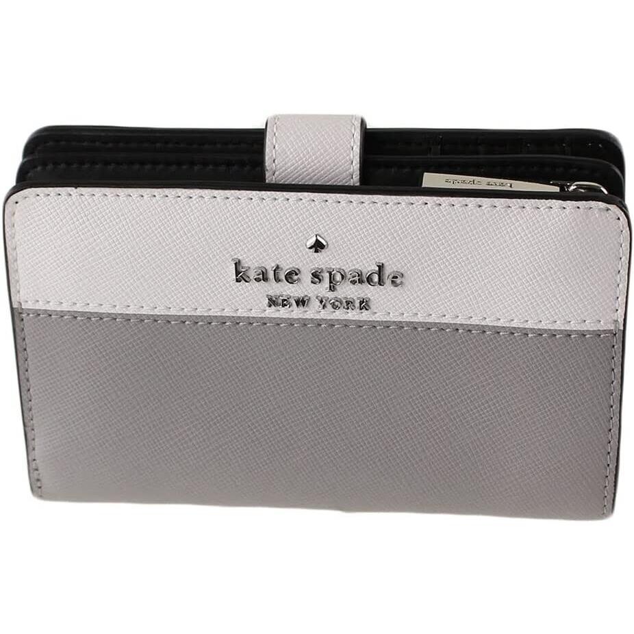Kate Spade New York Staci Colorblock Medium Compact Bifold Wallet In Nimbus Grey