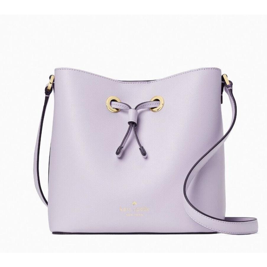 New Kate Spade Sadie Bucket Bag Leather Lilac Frost