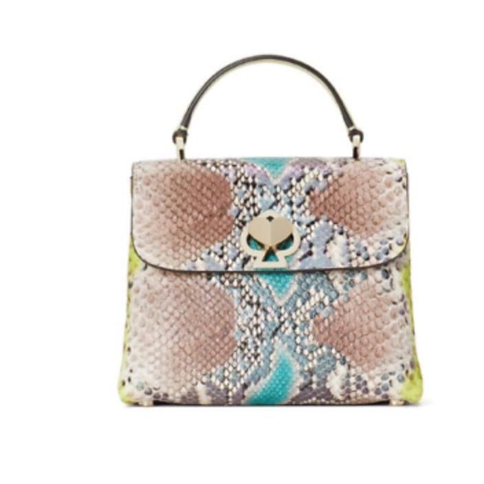 Kate Spade Romy Python-embossed Mini Top-handle Bag Yellow Multi/gold - Exterior: Yellow Multi/Gold