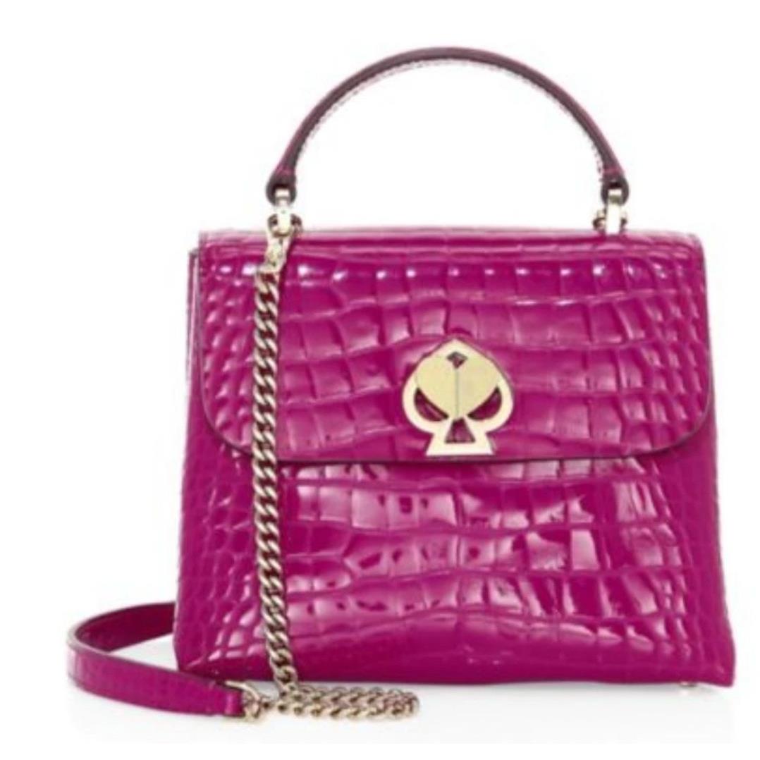 Kate Spade Romy Small Berry Blitz Crocodile-embossed Patent Leather Satchel