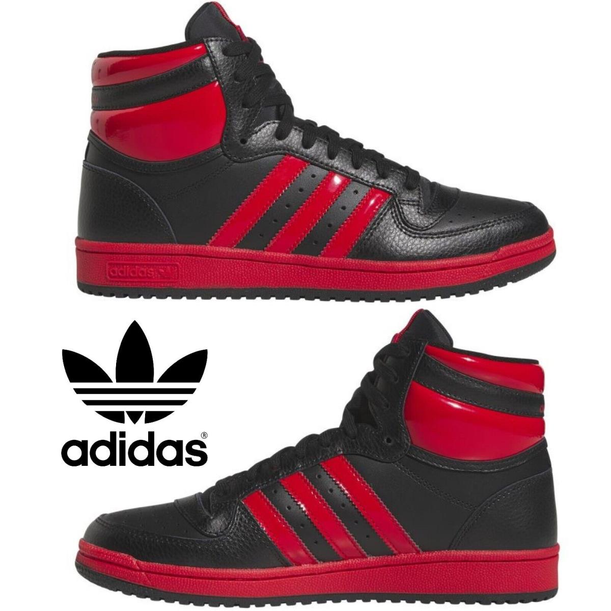Adidas Originals Top Ten Men`s Sneakers Comfort Casual Shoes High Top Black Red - Black, Manufacturer: Black/Better Scarlet