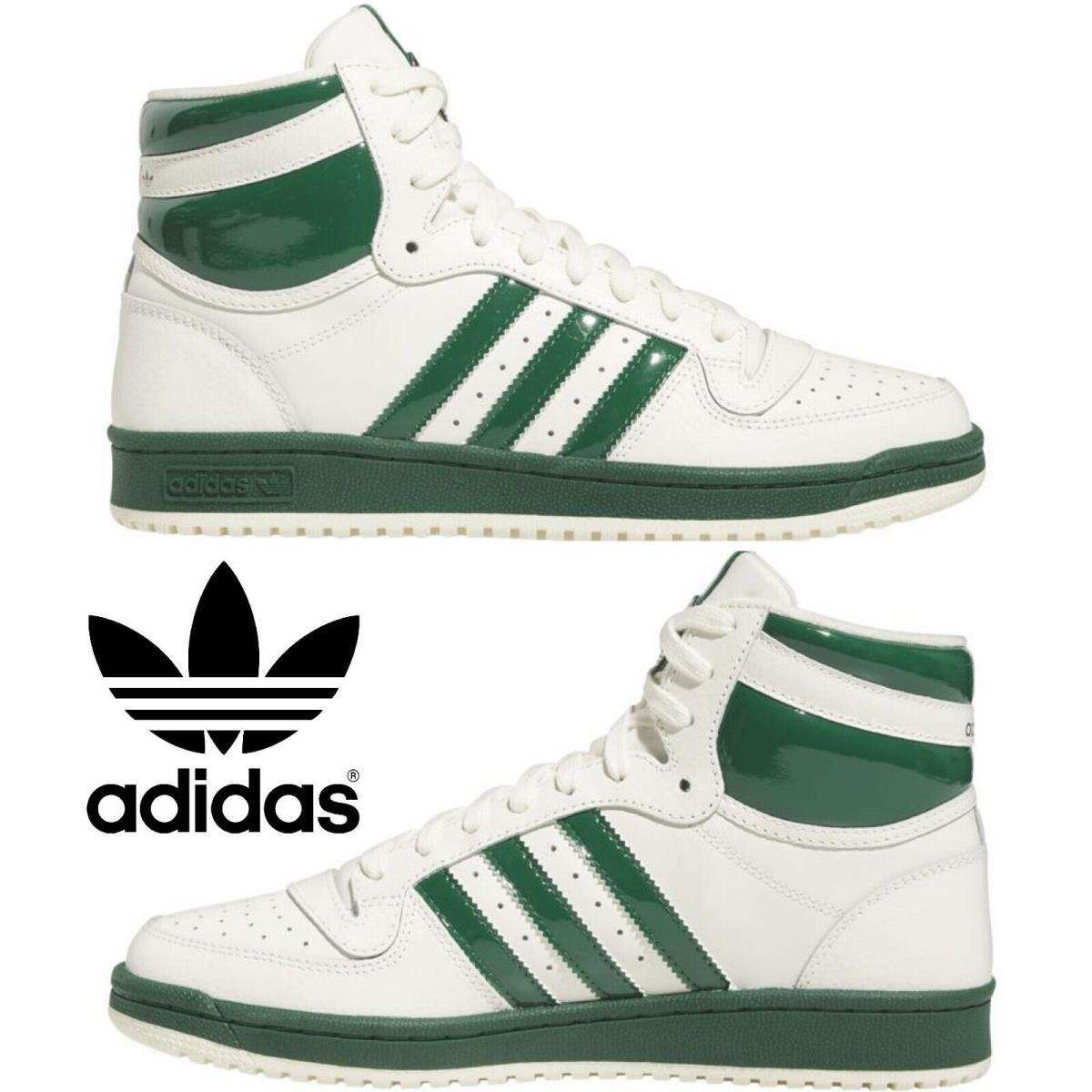 Adidas Originals Top Ten Men`s Sneakers Comfort Casual Shoes High Top Off White - White, Manufacturer: Off White/Dark Green