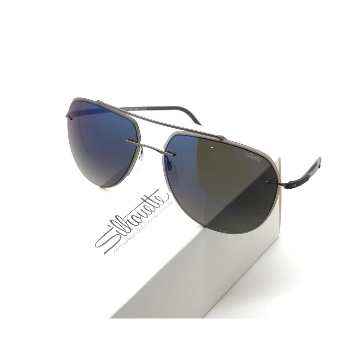 Silhouette Ring 8719 6660 Grey/blue Mirror Gradient Accent Shades Sunglasses