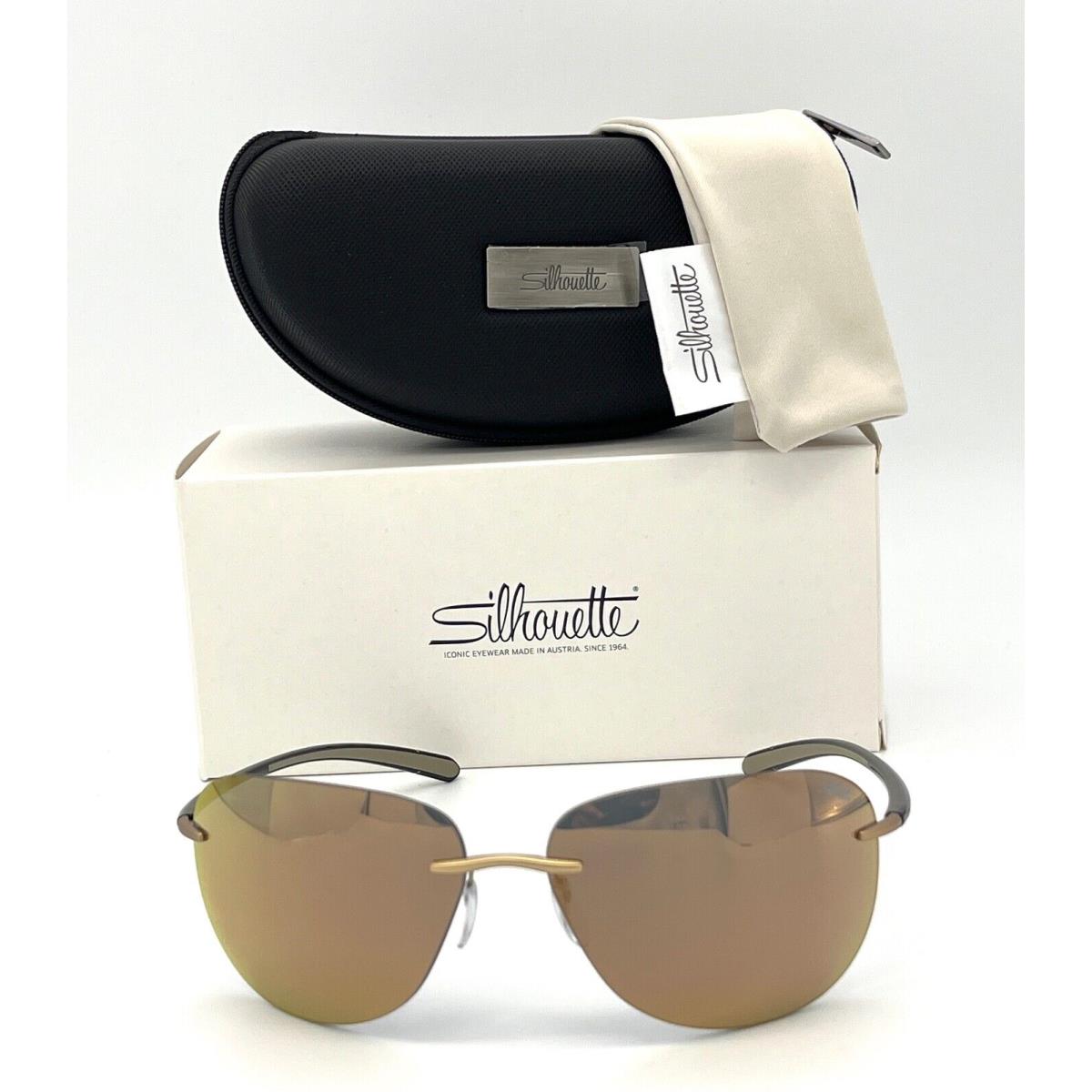 Silhouette Bayside 8729/7530 Black Desert / Gold Mirrored 65mm Sunglasses