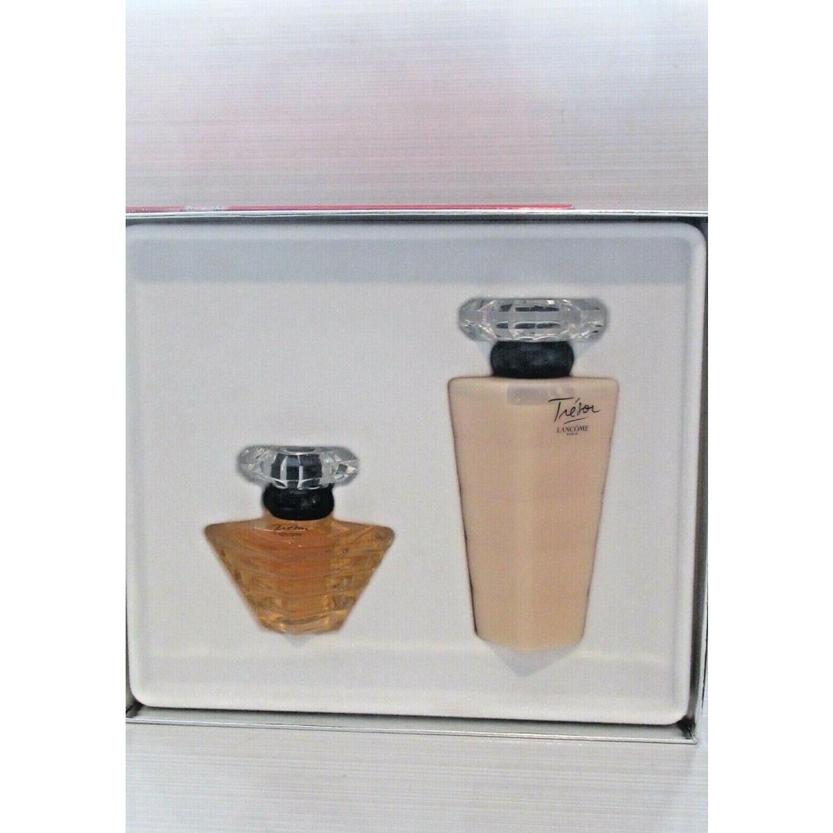 Lancome Tresor 2 Piece Set Eau DE Parfum 1 Oz. Perfumed Body Lotion 3.4 OZ Boxed