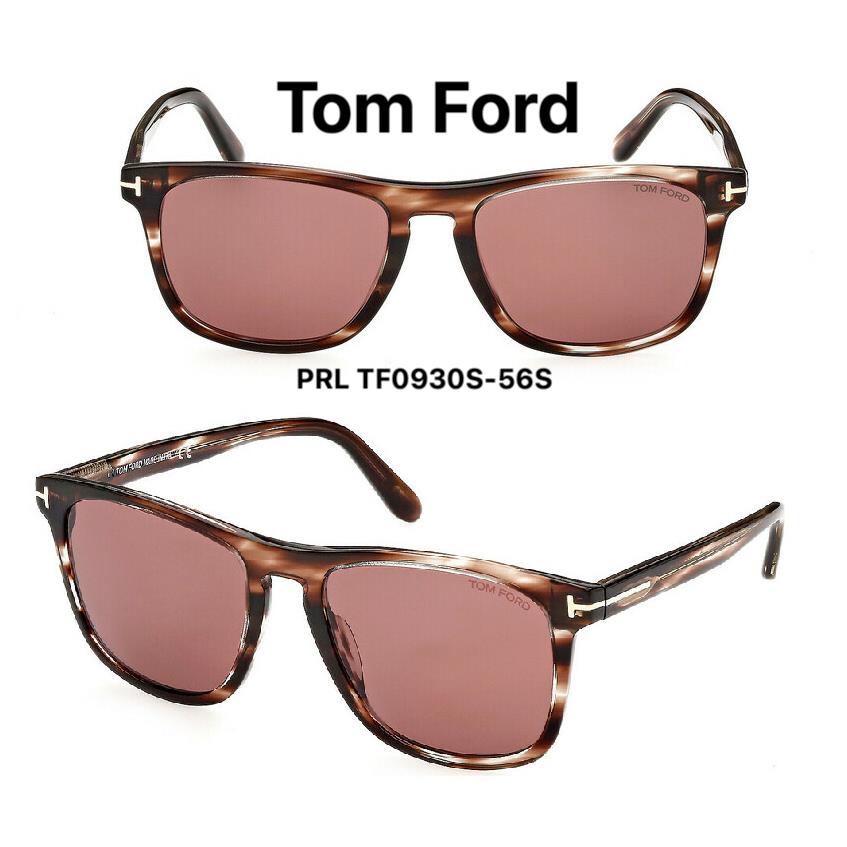 Tom Ford TF 930 56S Gerard-02 Sunglasses FT 930 56S Striped Brown Havana