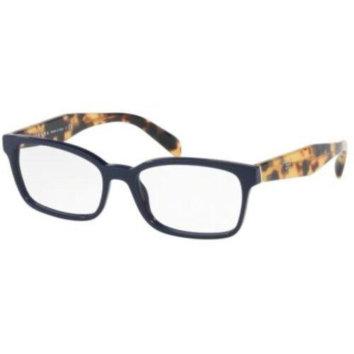 Prada Women`s Eyeglasses Blue Plastic Rectangular Full-rim Frame 0PR 18TV VIB1O1