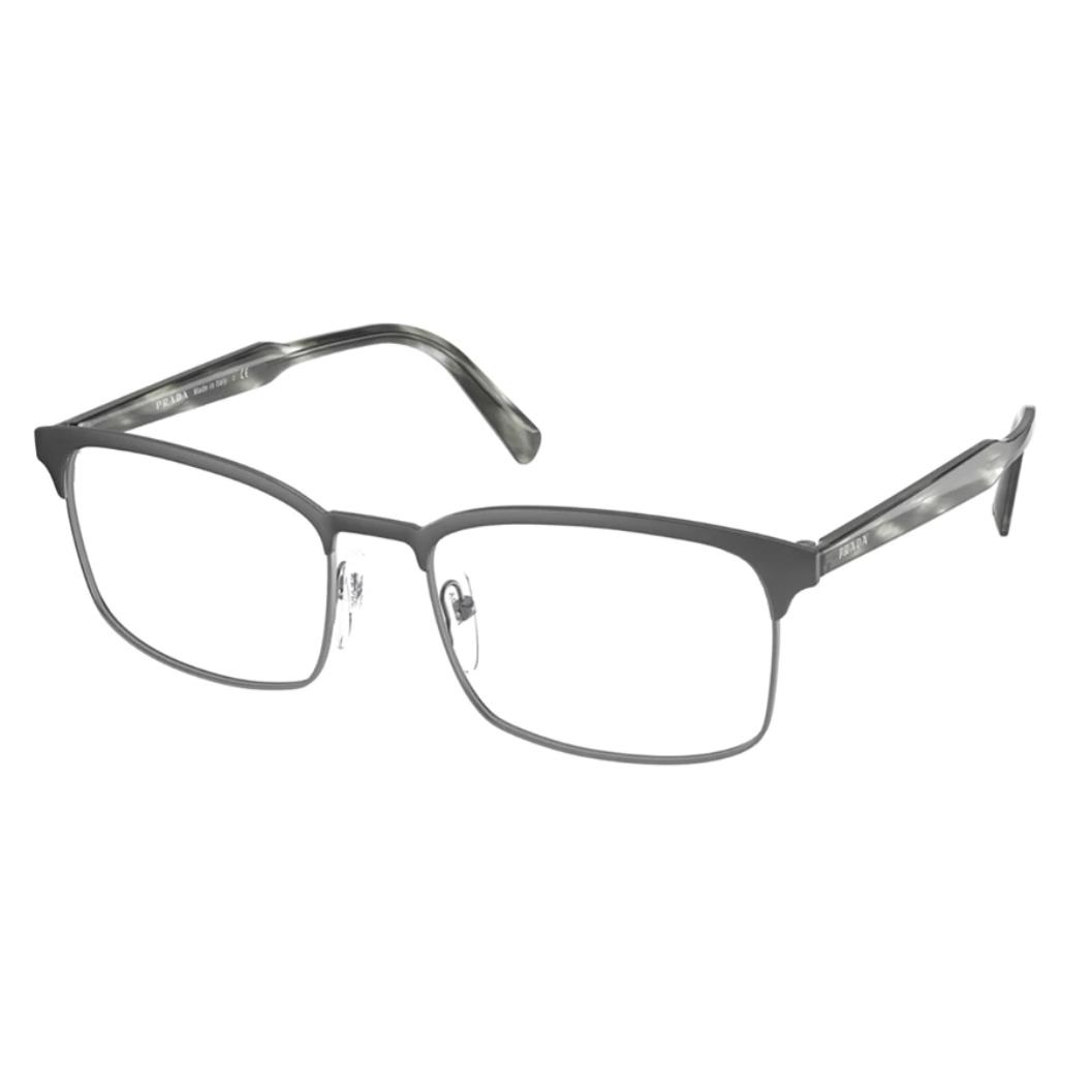 Prada Eyeglasses VPR54W 7CQ-1O1 Matte Gunmetal Full Rim Frames 56MM Rx-able