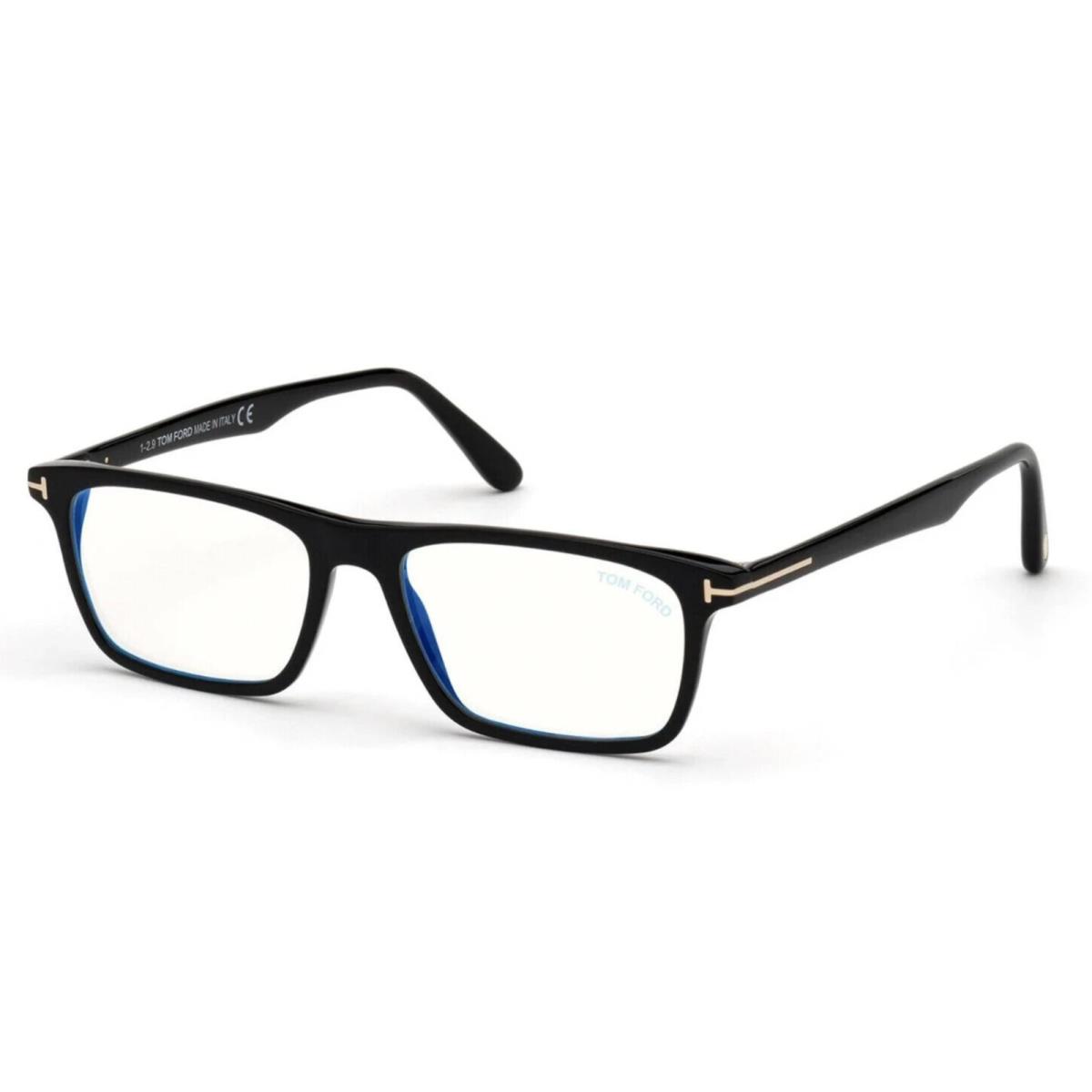 Tom Ford Eyeglasses TF 5681-B 001 56-16 145 Black Frames W/blue Block Lenses