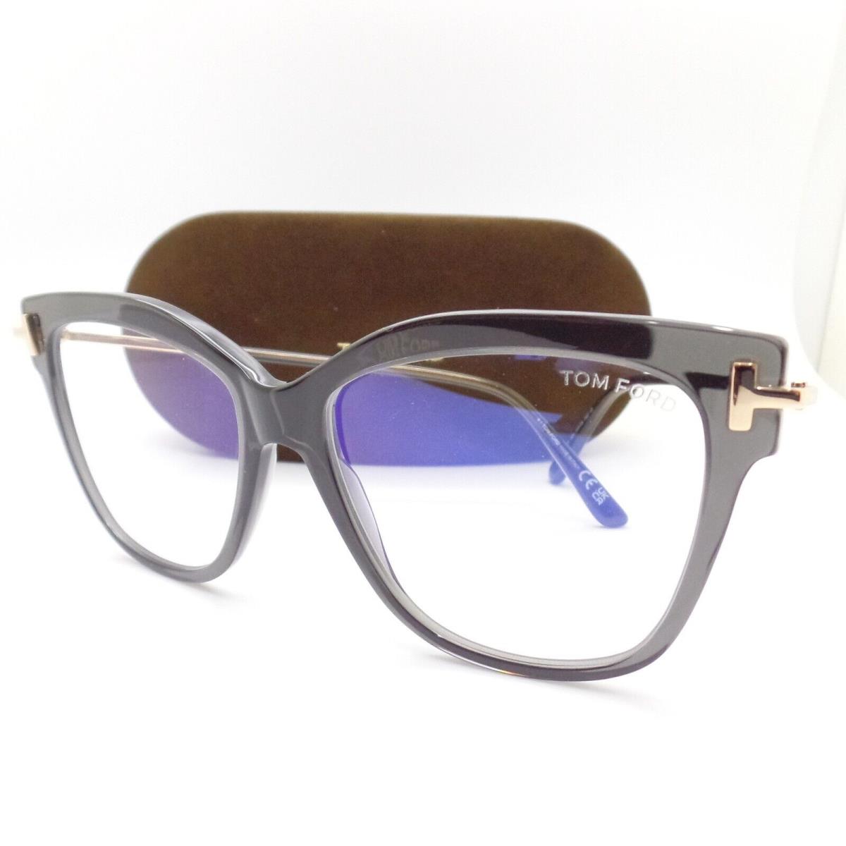 Tom Ford FT 5704 020 Transparent Grey 54mm Blue Block Frames