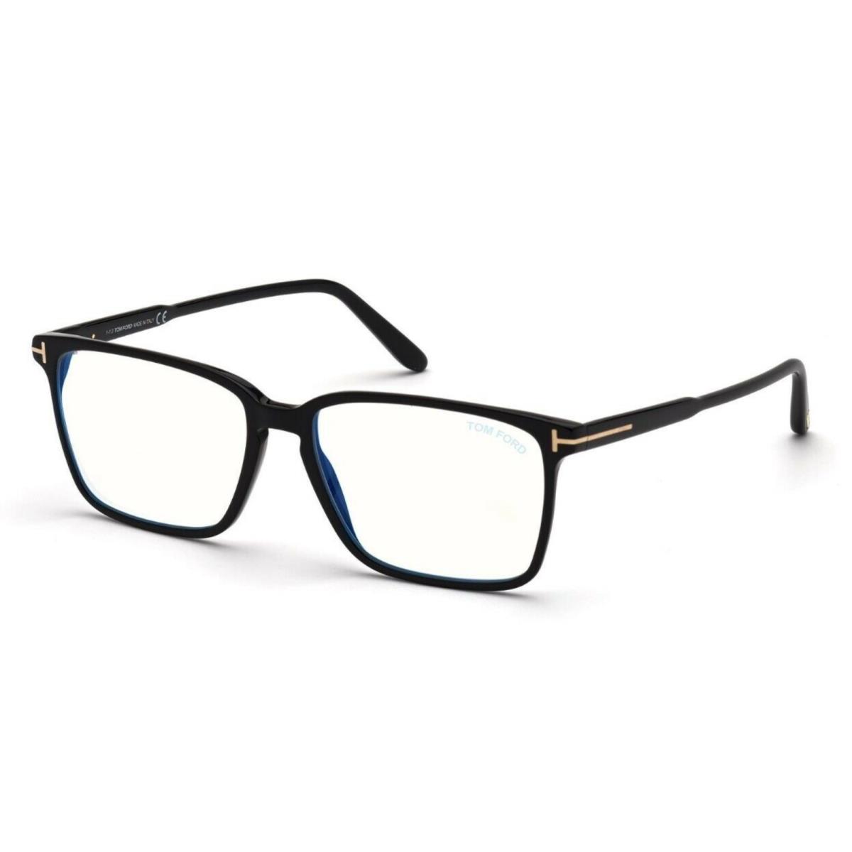 Tom Ford Eyeglasses TF 5696-B 001 56-16 145 Black Frames W/blue Block Lenses