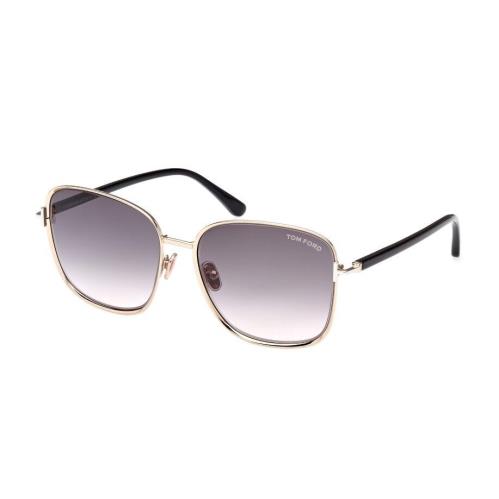 Tom Ford FT1029 Fern 28D Shiny Rose Gold/smoke Polarized Women`s Sunglasses