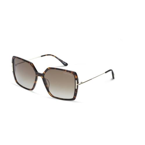 Tom Ford FT1039 Joanna 52H Shiny Dark Havana/brown Polarized Women`s Sunglasses