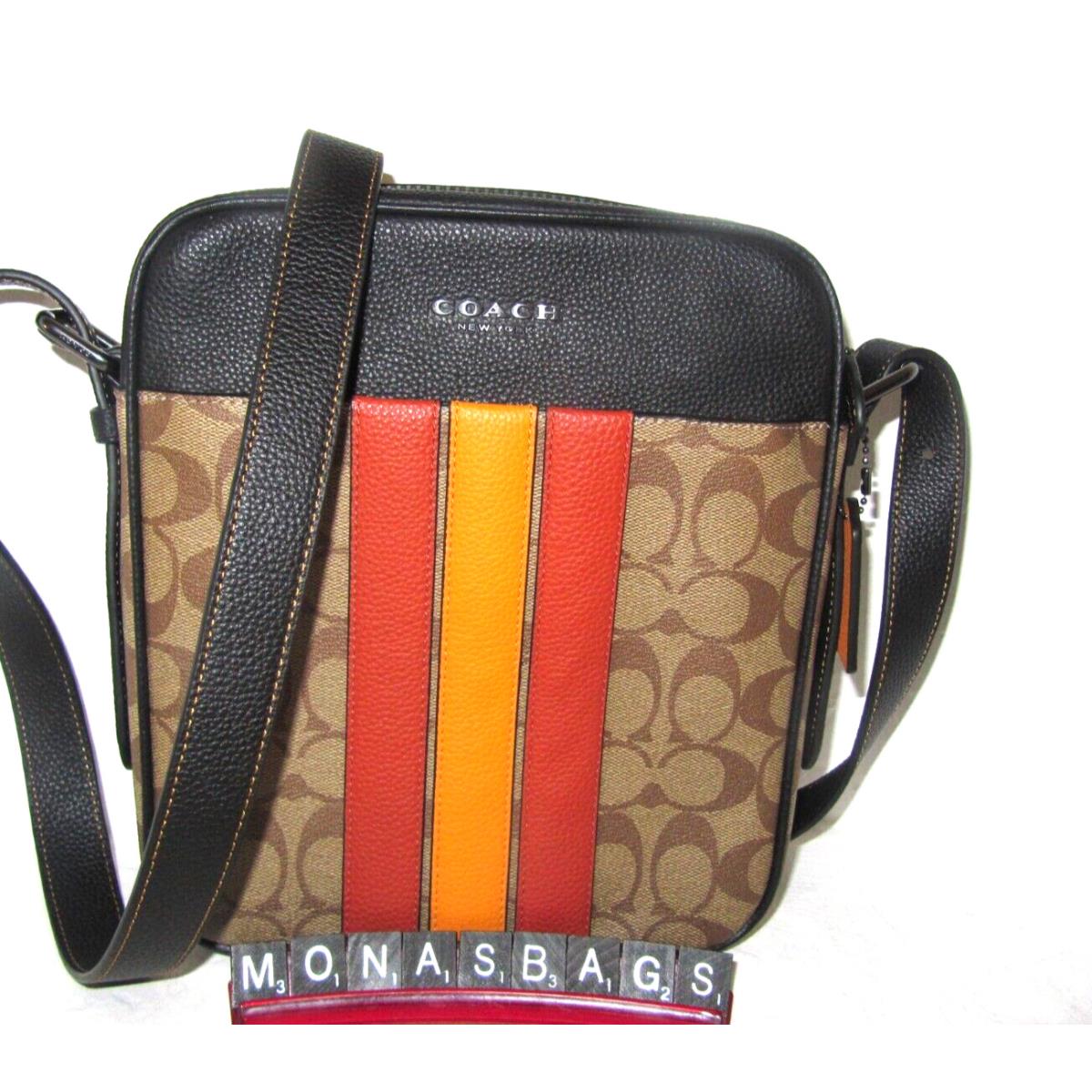 Coach CB907 Men`s Hudson Crossbody 21 Bag Signature Varsity Stripe