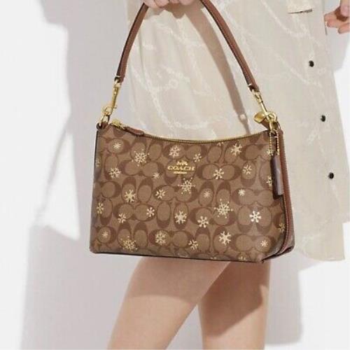 Coach Clara Shoulder Bag In Signature Canvas With Snowflake Print