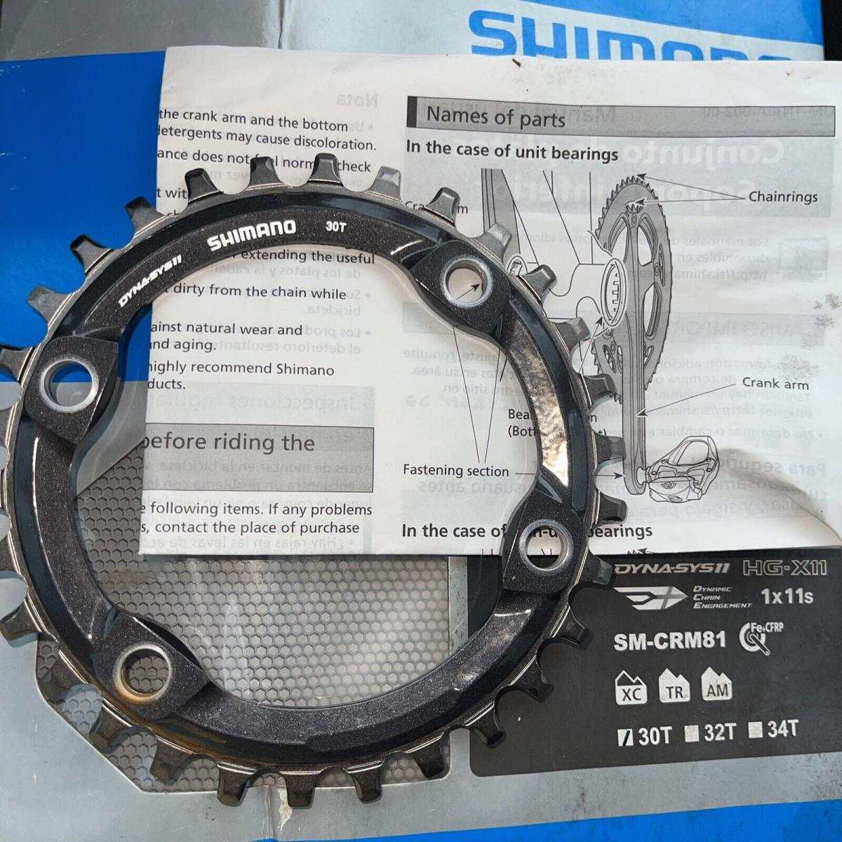 Shimano Deore XT 30T SM-CRM81 Mtb / Nos Wide/narrow Chainring- 1x11