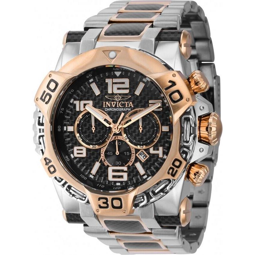 Invicta Men`s 53mm Mammoth Chronograph Chain Bezel Glass Fiber Dial TT Watch