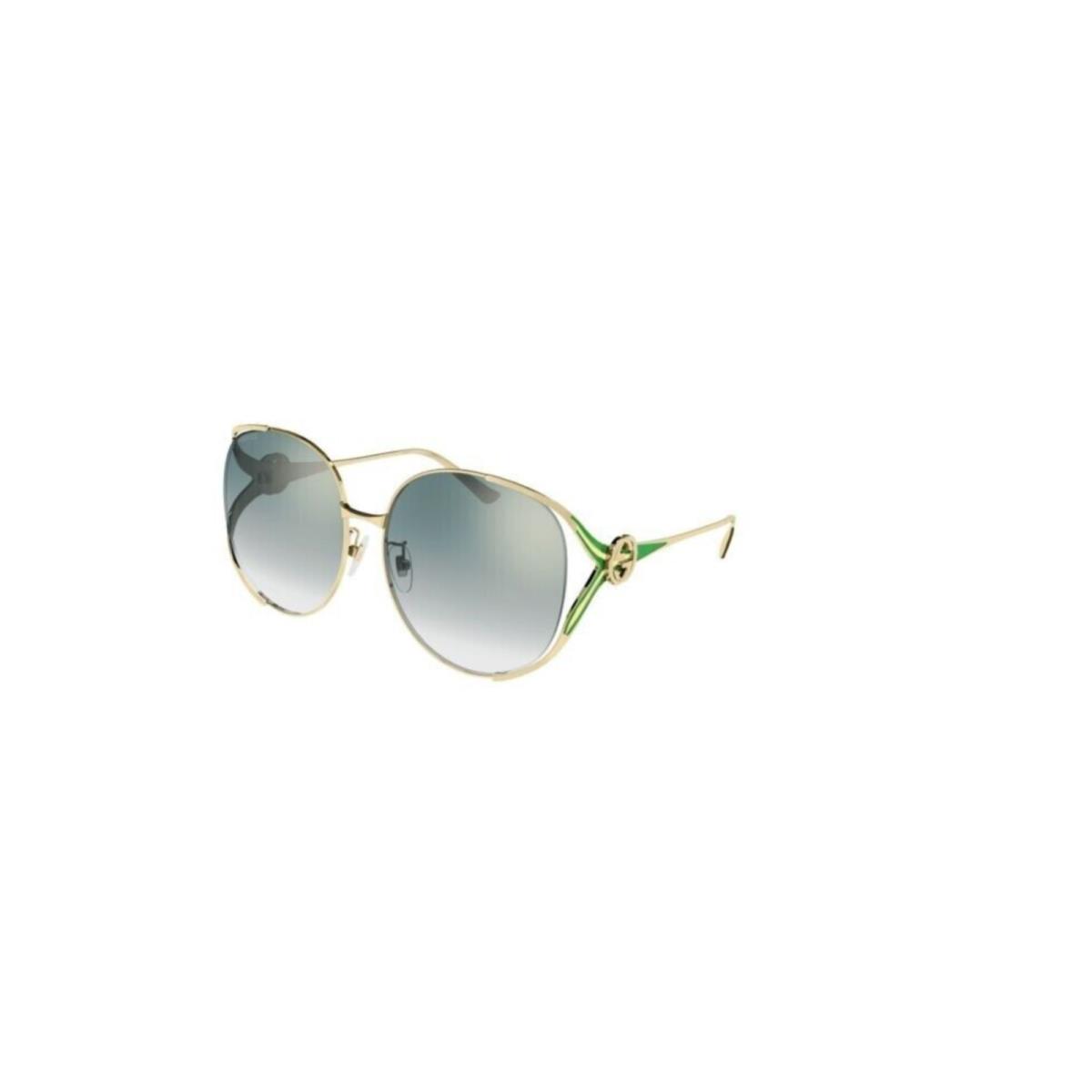 Gucci GG0225S 006 Gold/green Gradient Round Women`s Sunglasses