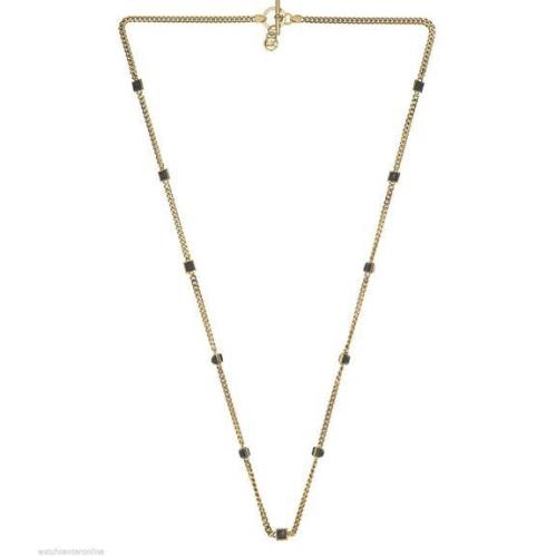 New-michael Kors Station Brass Gold Tone Pyramid Shape Stones Necklace MKJ2902