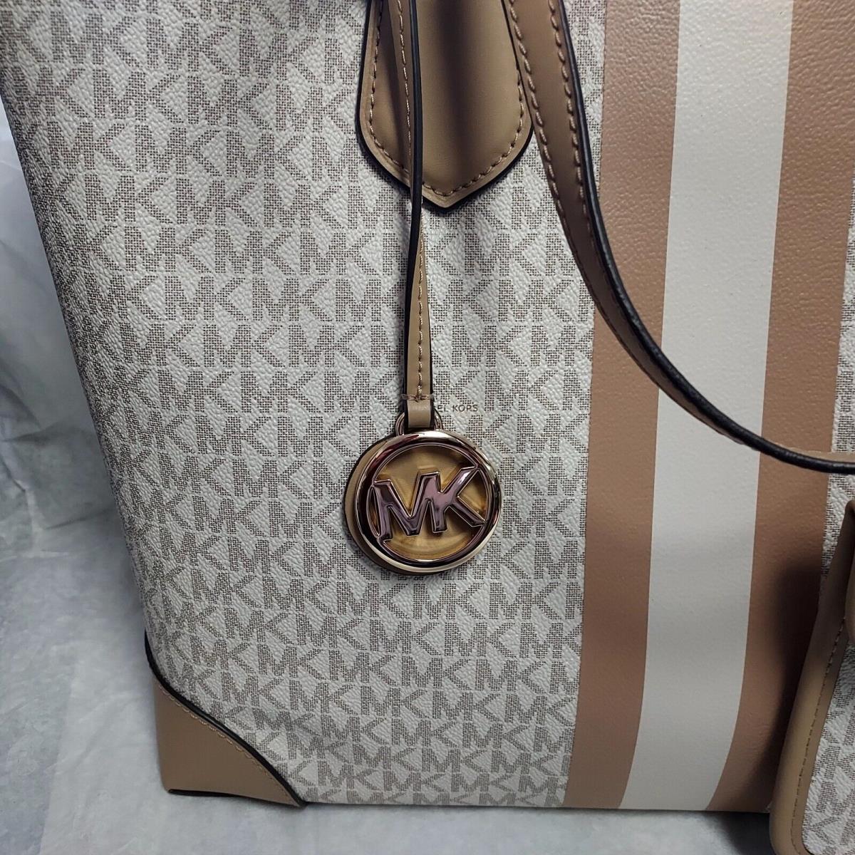 Michael kors eva hot sale stripe tote